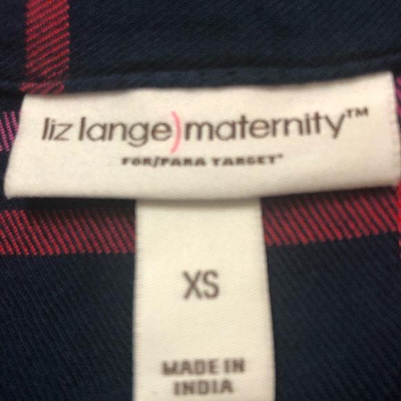 Liz lange/maternity  Plaid blouse 1/3 button front Sz XS - Picture 6 of 7